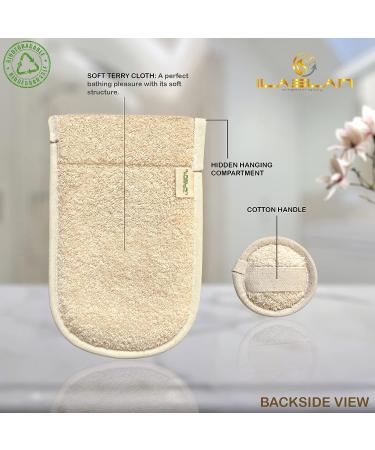 Loofah Exfoliating Body Scrubber & Face Pad Set - Dual Sided for Men and Women - Bath Sponge for Shower - Natural Feel (1 Pack) - Buy Online on GoSupps.com