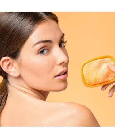 Washable & Reusable Makeup Remover Pads - Rectangular Microfiber Towels for Facial Cleansing - Lilly Skin Noble Peach (Set of 7) - Buy Online on GoSupps.com