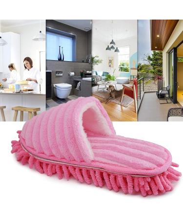Microfiber Cleaning Slippers - Pink - Women 7-10/Men 5-8 - Floor Dusting and Dirt Cleaning Slipper for House - Gender Neutral - Buy Online on GoSupps.com