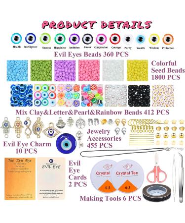 AIFNIY Evil Eye Bracelet Kit - 3045 PCS Beads & Charms for DIY Jewelry Making (Kit A) - Buy Online on GoSupps.com
