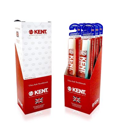 KENT ORALS  Kent  Classic - (2 Set) Gentle Action Ultra Soft Eco-Friendly BPA Free Toothbrush for Sensitive Teeth Gums for Adults & Teens - 12 PCS (2 Set)