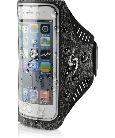 LIFE-SPORTS GEAR Vortex Running Armband Phone Holder - Water Resistant Comfortable Ventilated Velcro Cell Phone Arm Pouch with Clear Screen Access Fits All Phones for Running Hiking Jogging Grey / Black - Buy Online on GoSupps.com
