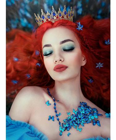 SweetV Royal Blue Queen Crown Wedding Tiara for Bride - Rhinestone Tiaras and Crowns for Women, Costume Headpiece for Birthday, Cosplay, Party Celebration - Bailey - Buy Online on GoSupps.com