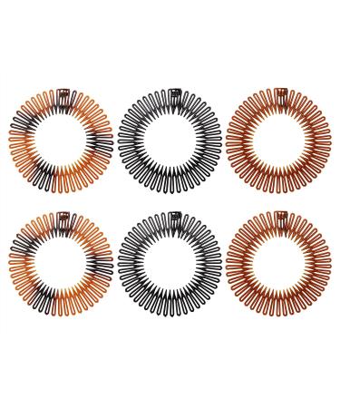 Stretch Hair Combs Penta Angel 6Pcs Flexible Plastic Full Circular Circle Comb Headband Hair Wrap Holder Hairband for Women Girls (Classic Style)