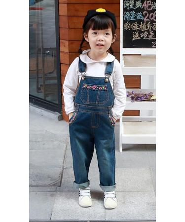KIDSCOOL SPACE Water Washed Ripped Denim Overalls | Deep Blue | 2-3 Years - Buy Online on GoSupps.com