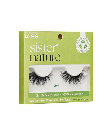 Shop KISS Sister Nature False Eyelashes - Sage 12mm | Contact Lens Friendly Easy to Apply Reusable Strip Lashes - International Shipping Available - Buy Online on GoSupps.com