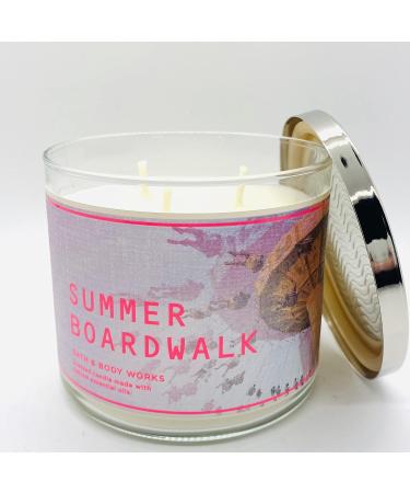 Shop Bath & Body Works White Barn 3-Wick Candle with Essential Oils - Summer Boardwalk 14.5 oz | International Shipping Available - Buy Online on GoSupps.com