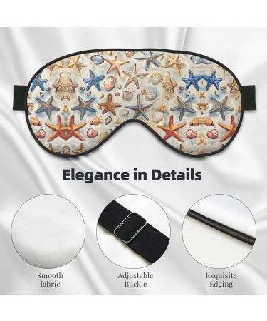 Starfish & Seashell Eye Mask - Unisex Soft Travel Sleep Shade for Yoga & Shift Work - Buy Online on GoSupps.com