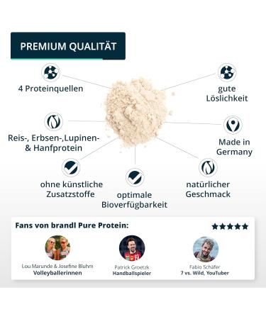 Buy Brandl Vegan Protein 4K - Chocolate Wonder 1000g | Dairy-Free & No Artificial Sweeteners | Premium Vegetable Protein Powder for Vegans - Buy Online on GoSupps.com