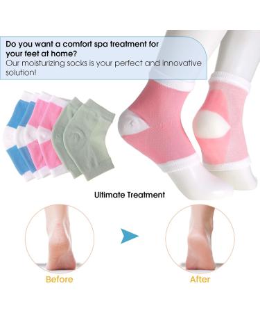 JAGELY Moisturizing Heel Socks - 7 Pairs Spa Gel Socks for Cracked Heels | Repair Dry Skin for Men & Women - Buy Online on GoSupps.com