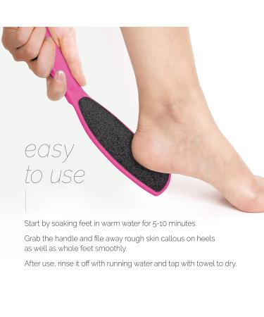 Wide Emery Foot File - Double-Sided Pedicure Tool for Cracked Heels & Callus Removal | Colossal Foot Scrubber for Men & Women - Hot Pink - Buy Online on GoSupps.com