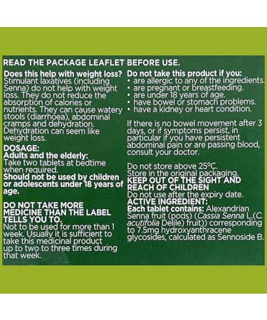 Pack of 2 Senna Herbal Laxative Tablets 20's Natural and Gentle Constipation Relief for Adults (40 Tablets) - Buy Online on GoSupps.com