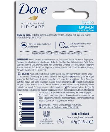  Dove Lip Balm | Stick Dove Nourishing Lipcare 4.8g | Hydrating Care | Burrocacao | Pack of 2 - Buy Online on GoSupps.com