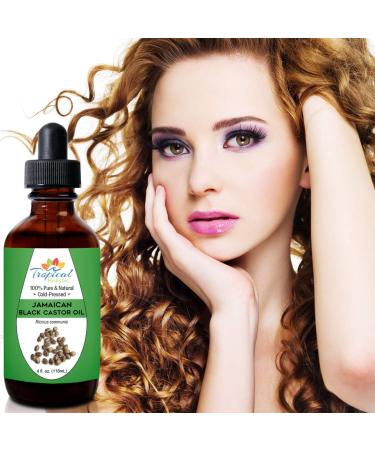 Tropical Holistic 100% Pure Jamaican Black Castor Oil 4 oz - Natural Hair Growth & Scalp Treatment for Beard, Eyelashes, Edges, Dandruff - Premium Formula for Healthy Hair & Eyebrows - Buy Online on GoSupps.com