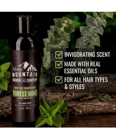 Rocky Mountain Barber Co. Men's Conditioner - Tea Tree Oil & Peppermint - 8oz - Buy Online on GoSupps.com