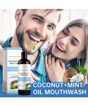 Whitening Oil Mouthwash with Coconut and Peppermint Oil Oil Pulling Mouthwash Oil with Tongue Scraper For Healthy Teeth and Gums Alcohol Free (m 1PC) - Buy Online on GoSupps.com