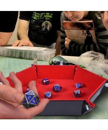 RNK Gaming Folding Hexagon Dice Tray - PU Leather & Red Velvet for DND Games - Buy Online on GoSupps.com