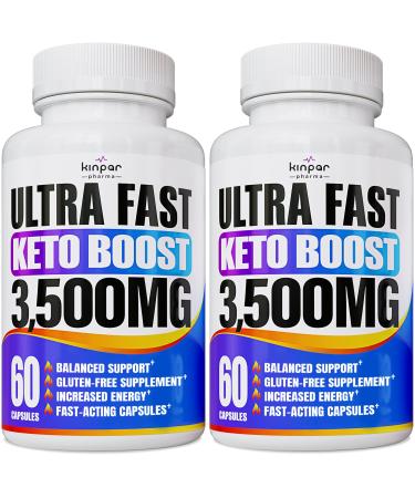 Advanced Keto Pills for Balanced Diet and Increased Energy - Focus, Stamina, Digestive Support - Keto Diet Pills for Women and Men - Effective Keto Supplements (60 Capsules (Pack of 2))