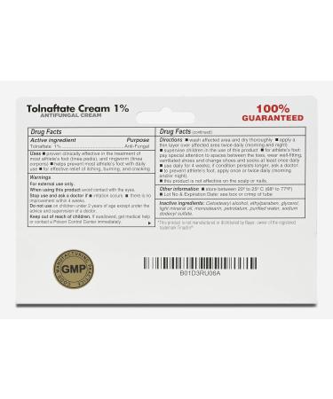 3 Pack Tolnaftate 1% Antifungal Treatment for Athlete's Foot & Ringworm - Clinically Proven Effective - 1 Oz - Buy Online on GoSupps.com
