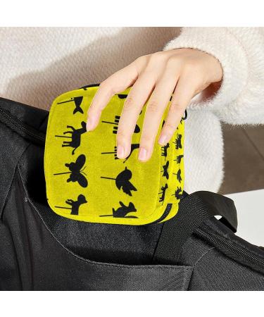 Animal Shadow Puppet Sanitary Napkin Storage Bag | First Period Pads Holder for Girls | Portable Tampons Case | Travel Makeup Bag for Women | Large Capacity Multicoloured 01 - Buy Online on GoSupps.com