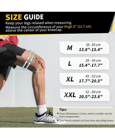 CAMBIVO 2 Pack Knee Brace with Side Stabilizers & Patella Gel Pad - XX-Large Black Grey | Knee Support for Weightlifting & Climbing - Compression Sleeves for Pain Relief & Arthritis - Buy Online on GoSupps.com