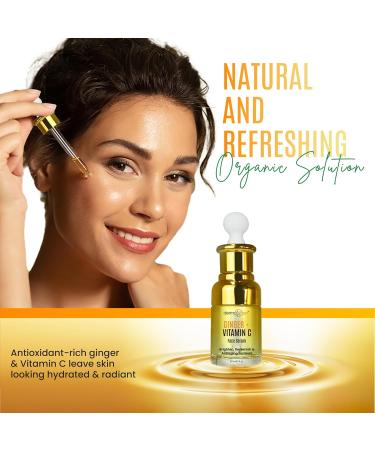 Ginger Face Serum with Vitamin C & Turmeric | Organic Acne Treatment for Clear Skin Hydration & Anti-Aging | 1 FL OZ - Buy Online on GoSupps.com