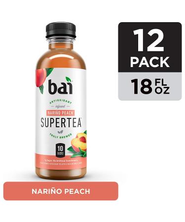 Bai Iced Tea Narino Peach Antioxidant Supertea - 12 Pack, 18 Fl Oz Bottles - Buy Online on GoSupps.com