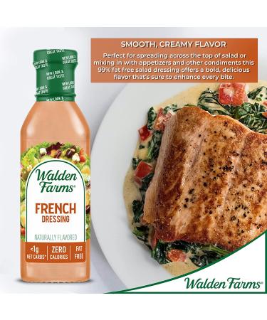 Walden Farms French Dressing 12 oz 2 Pack - Sugar Free, 0g Net Carbs, Fresh & Delicious Salad Topping - Smooth & Creamy Condiment - 12 Fl Oz Bottle - Buy Online on GoSupps.com