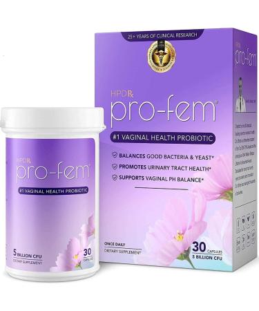 HPD Rx Pro-Fem #1 Vaginal Health Probiotic | Vaginal Probiotics | Clinically Proven to Promote Yeast & PH Balance Urinary Tract Health | Feminine Probiotics | Works in 7 Days | 30 Capsules | 1 Pack 30 Count (Pack of 1)