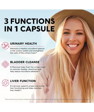 D-Mannose 2000mg Capsules | 3-in-1 Urinary Tract Health Supplement | Vegan Bladder & Digestive Support with Cranberry & Hibiscus | Made in USA | 120 Pills for Men & Women - Buy Online on GoSupps.com