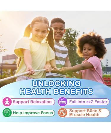 Kids Magnesium Glycinate Gummies - Magnesium Glycinate Supplement 200mg with L-theanine Omega-3 Calcium Vitamin D3 & B12 for Kids Natural Zzz at Bedtime & Overall Health - Sugar Free & Non-GMO Mixed Berry 60 Count (Pack of 2) - Buy Online on GoSupps.com