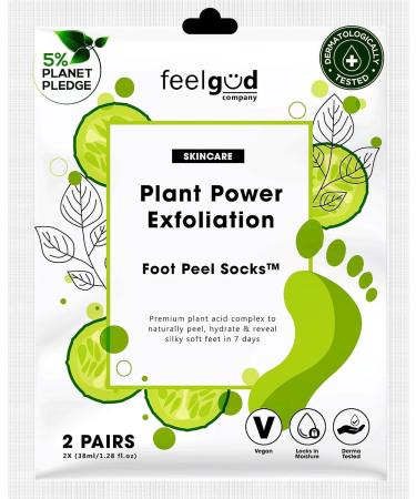FEELGUD 2 Pack Plant Based Exfoliating Foot Peel Mask for Hard Skin Foot Peeling Socks Repairs hard Rough Heels At Home Pedicure - Remove Dead Skin Calluses Foot Moisturiser Socks for Soft Baby Feet - Buy Online on GoSupps.com