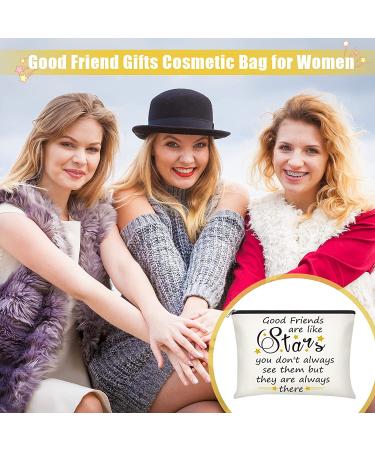 3-Piece Good Friend Gifts Cosmetic Bags for Women - Funny Long Distance Friendship, Birthday, Christmas & Moving Away Presents - Makeup Travel Cases for Best Friends, Soul Sisters (Stylish Design) - Buy Online on GoSupps.com