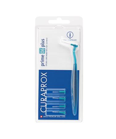 Curaprox interdental Brushes CPS 06 Prime Plus, red, 2.2 mm Effectiveness, Set of 5 interdental Brushes CPS Prime 06 and Holder UHS 451 1 x 5 Items