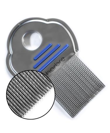Harbre Professional Stainless Steel Reusable Lice Comb With Built in Magnifier