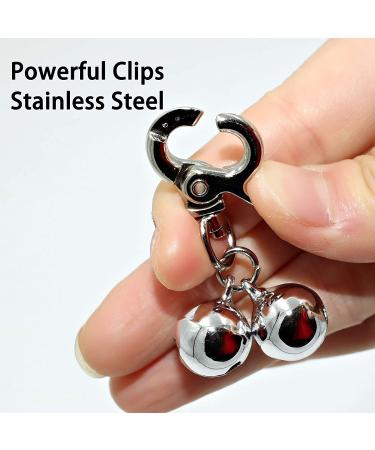 KITTAIL 2 Pack Stainless Steel Bells for Dog Collars Pet Pendant Accessories for Training Heavy Duty Snap Clips - Buy Online on GoSupps.com