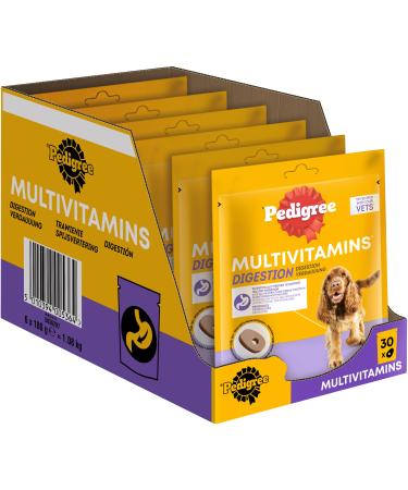 Pedigree dog snacks multivitamins digestion - 30 soft dog tacker lisers with probiotics 180g - supplements to support digestion simple feeding - Buy Online on GoSupps.com