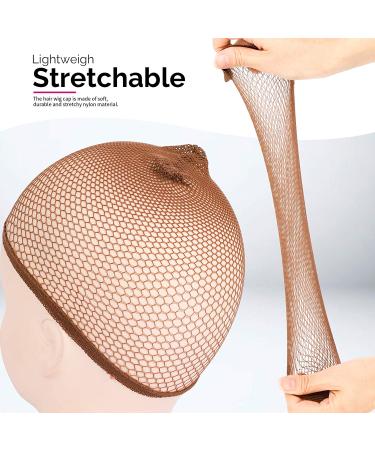 FANDAMEI 4PCS Dark Brown Wig Caps - Mesh Net Liner for Women, Men & Kids - Buy Online on GoSupps.com