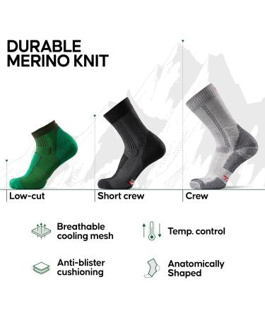 DANISH ENDURANCE 3-Pack Mixed Outdoor Hiking Socks | Merino Wool for Women & Men | Black, Large - Buy Online on GoSupps.com