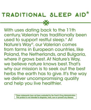 Nature's Way Valerian Root 530 mg - 100 Capsules for Sleep & Relaxation - Buy Online on GoSupps.com