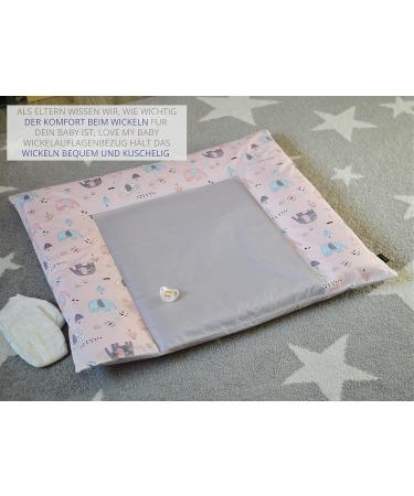 Elephant Pink Changing Mat Cover 75x85 cm - Removable 100% Cotton Baby Changing Pad Cover - Buy Online on GoSupps.com