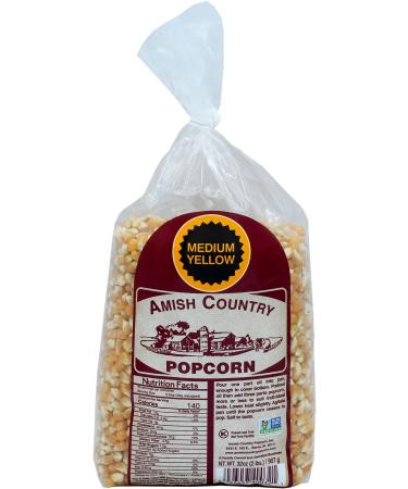 Amish Country Popcorn | 2 lb Bag | Medium Yellow Popcorn Kernels | Old Fashioned, Non-GMO and Gluten Free (Medium Yellow - 2 lb Bag) Medium Yellow 2 Pound (Pack of 1)