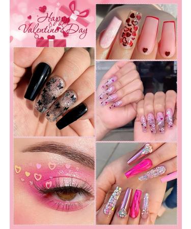 Kalolary 3 PCs Valentine's Day Nail Art Sequins - Heart-Shaped & Lip-Shaped Holographic Glitter for Manicure & Body Decoration | International Shipping - Buy Online on GoSupps.com