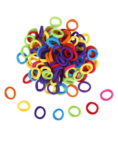 Baby Hair Bands Kids Toddler 100 Pieces Colored Soft Small Tiny Elastic Hair Ties Rubber Bands Hair Bands Ponytail Holders for Baby Girls Mix Colour(100PCS)