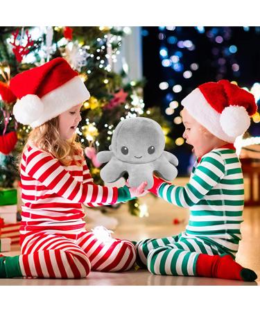 FASTEXX Octopus Reversible Plushie - Double-Sided Flip Mood Octopus - Sweet Gift for Kids and Family - Gray - Buy Online on GoSupps.com