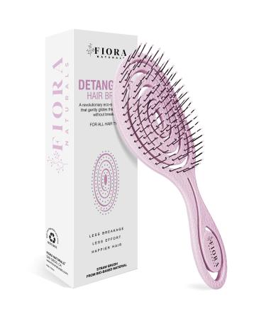Fiora Naturals Hair Detangling Brush -100% Bio-Friendly Detangler hair brush w/ Ultra-soft Bristles- Glide Through Tangles with Ease - For Curly, Stright, Women, Men, Kids, Toddlers, Wet and Dry Hair Lilac