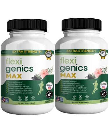 GREENVIFY Flexigenics Max Extra Strength Joint Support Supplement 1500mg Glucosamine 60 Capsules 20 Day Supply (2)