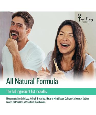 Traveling Panda Charcoal Whitening Toothpaste Tablets - Vegan, Sugar-Free, Mint Flavor | 60 Count Pack, No Water Needed for On-the-Go Brushing - Buy Online on GoSupps.com