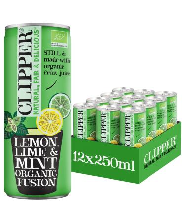 CLIPPER - Organic Refreshing Drink - Fusion Lemon Lime Mint - No added sugar - 25cl x 12