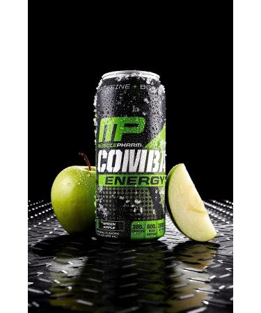 MusclePharm Combat Energy Drink 16oz (Pack of 12) - Green Apple Flavor - Sugar-Free & Calorie-Free - Carbonated with No Artificial Colors or Dyes - Buy Online on GoSupps.com